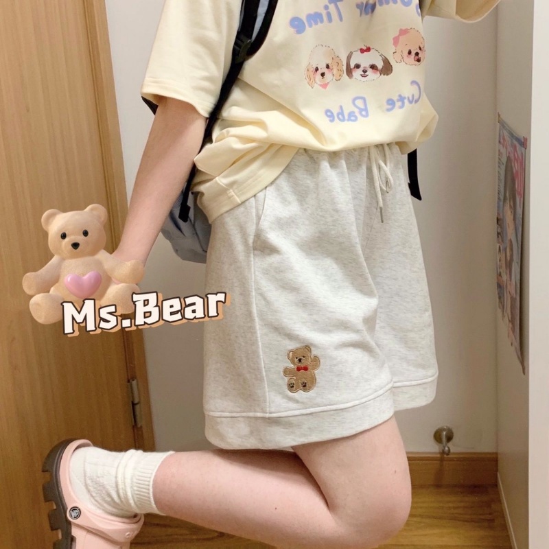 Quần Short Thể Thao Dáng Rộng Kiểu Hàn Quốc Dễ Thương Cho Nữ