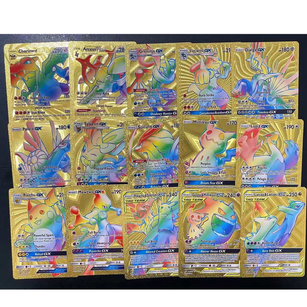 Set 55 Thẻ Bài Pokemon 10000Hp Arceus Charizard Vmax Vstar Thẻ trò chơi cầu vồng