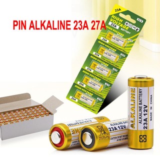 Pin alkaline 23a 27a 12v - pin chìa khóa điện, điều khiển cửa cuốn, chuông cửa, báo động
