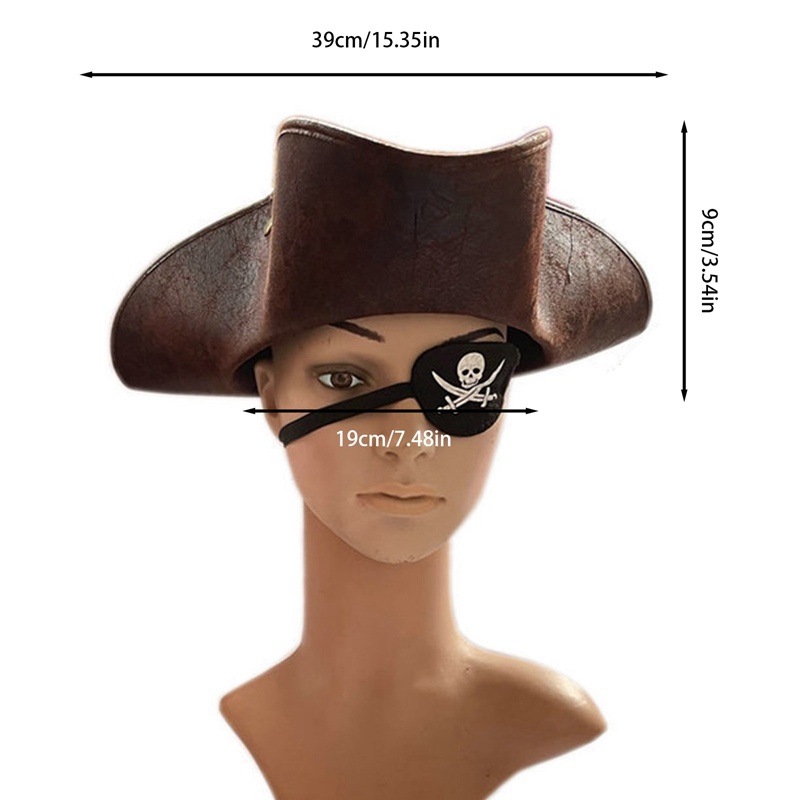Ygt Mũ Cướp Biển Giả Da Màu Nâu Dùng Hóa Trang Halloween