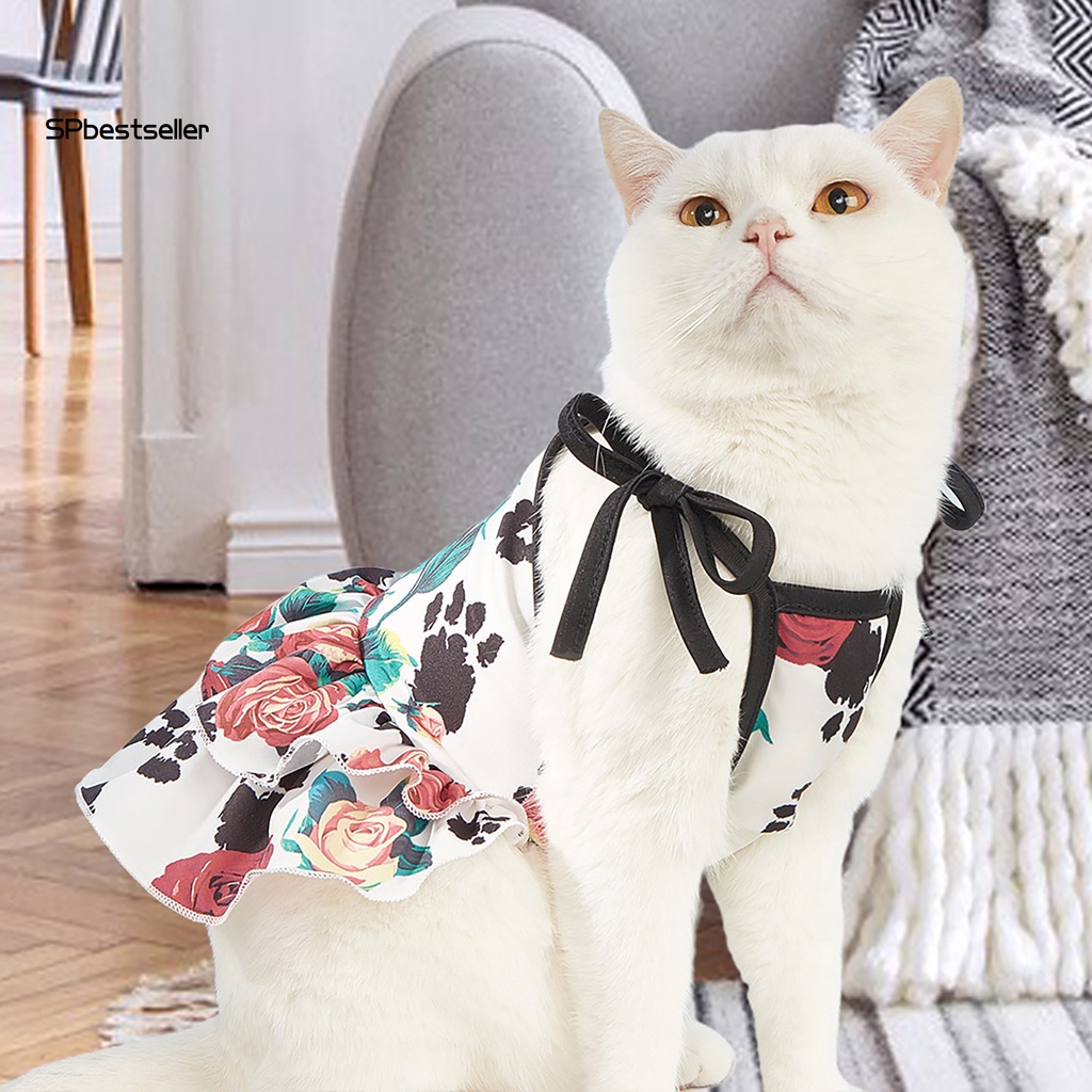 Đầm Thoáng Khí Họa Tiết Móng Vuốt Mèo Dễ Thương Cho Thú Cưng