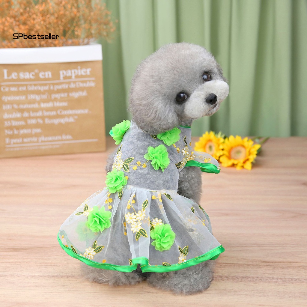 Đầm Công Chúa Phối Lưới Thoáng Khí Thoải Mái Thời Trang Mùa Hè Cho Cún Cưng SPbestsellkr
