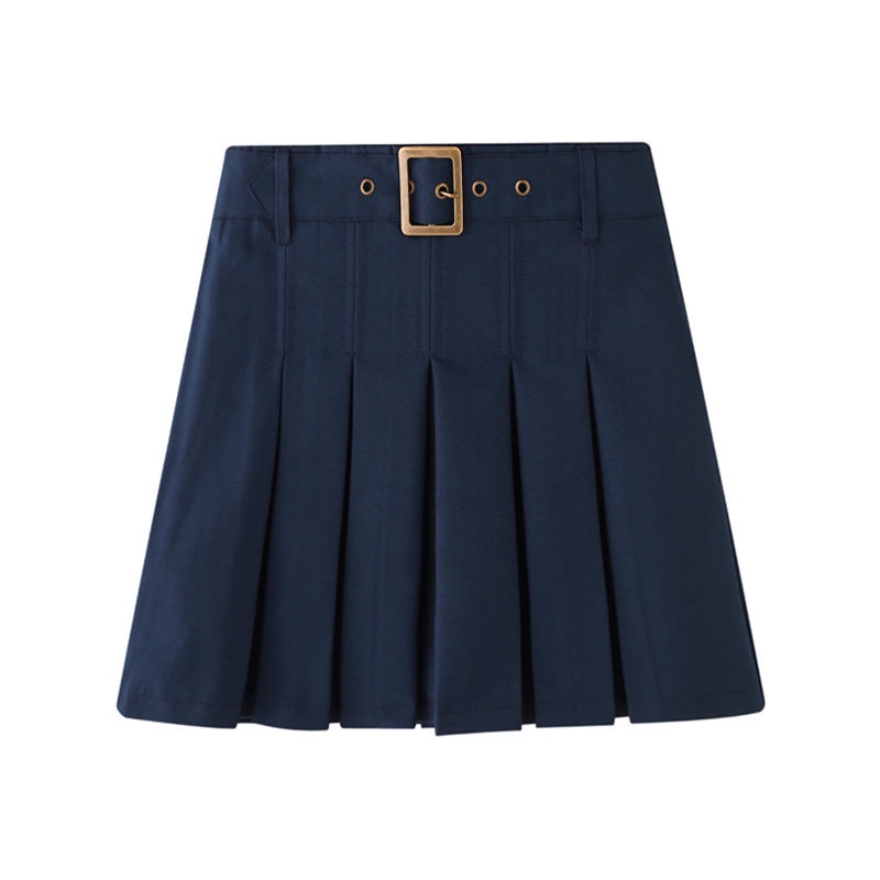 Chân Váy Chữ A Xếp Ly Màu Xanh Navy Đậm Cho Bé Gái