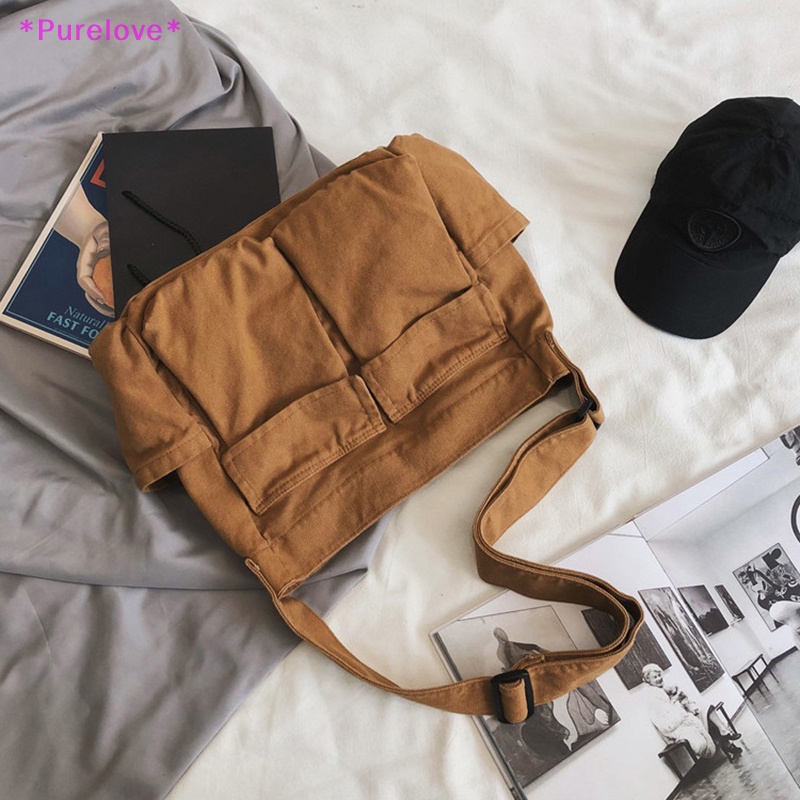 Túi Đeo Chéo Vải Canvas Thời Trang Thanh Lịch Cho Nữ Mới