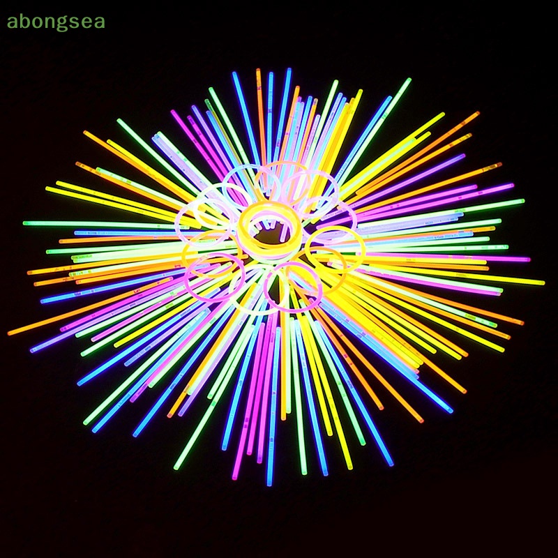 Abongsea Set 100 Que Phát Quang Nhiều Màu Sắc Dùng Để Trang Trí Vòng Tay / Dây Chuyền