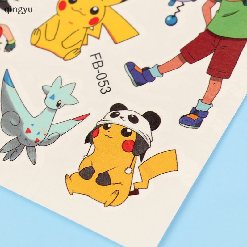 Bộ 12 Hình Xăm Dán Chống Nước Hình Pokemon Dễ Thương
