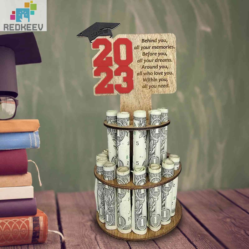 Giá Đỡ Bánh Kem / Tiền Bằng Gỗ Siêu Bền Tiện Dụng Cho Lễ Tốt Nghiệp