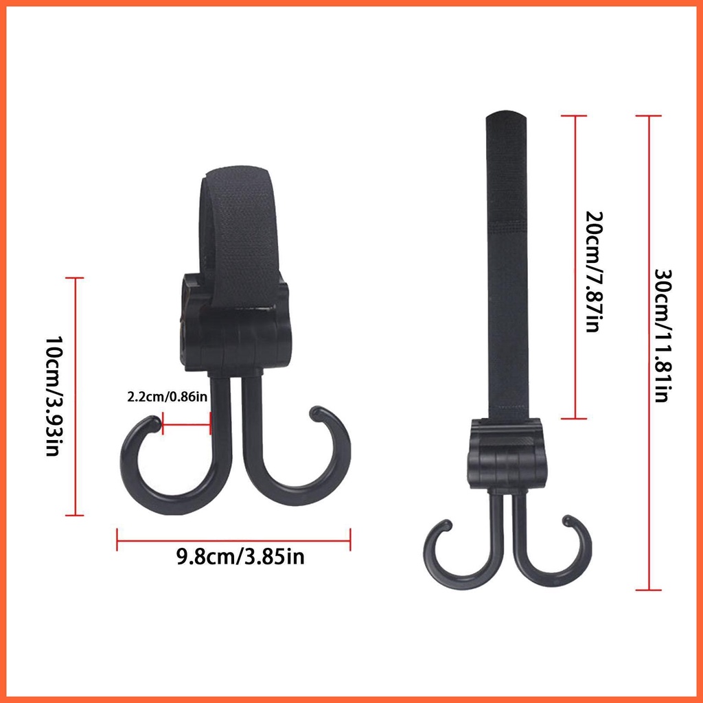 Móc Treo Túi Xách Gắn Xe Đẩy Em Bé Xoay 360 Độ Đa Năng Tiện Dụng