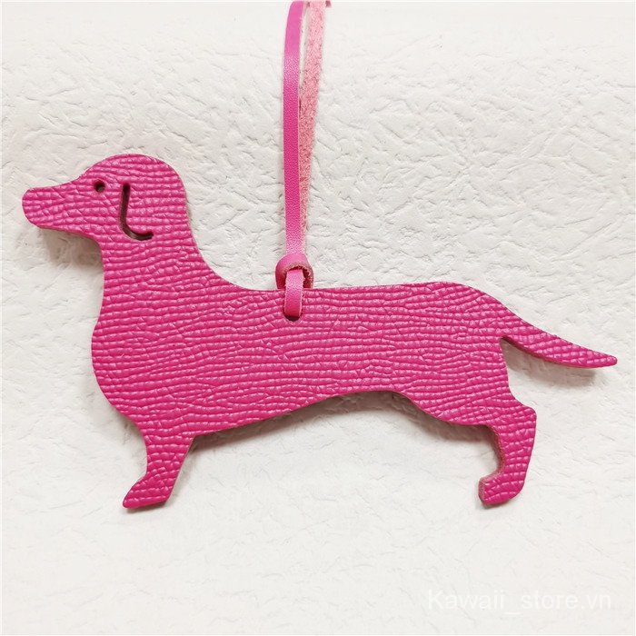 Hàng Mới Về!}Dây Treo Túi Xách Một Mặt Màu Sắc Không Thấm Dầu Hình Chú Chó Dachshund Đơn Giản Dễ Thương Fema