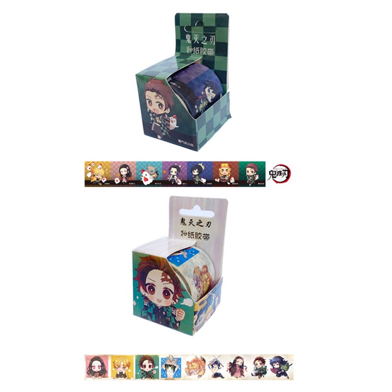 Cuộn Băng Dính Washi In Họa Tiết Demon Slayer Kimetsu no Yaiba 3 Trang Trí Sổ Tay
