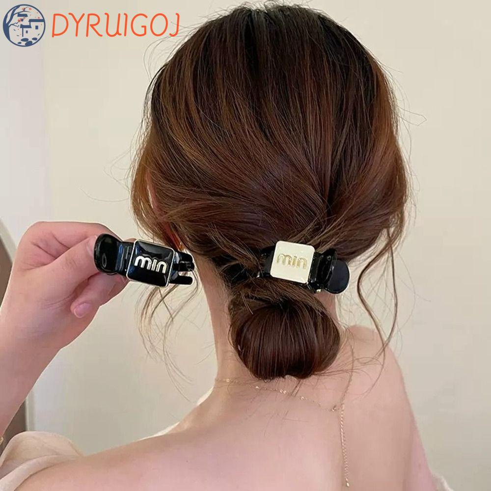 Kẹp Tóc Đuôi Ngựa Cố Định Hình Học In Chữ Thanh Lịch Cho Bạn Gái