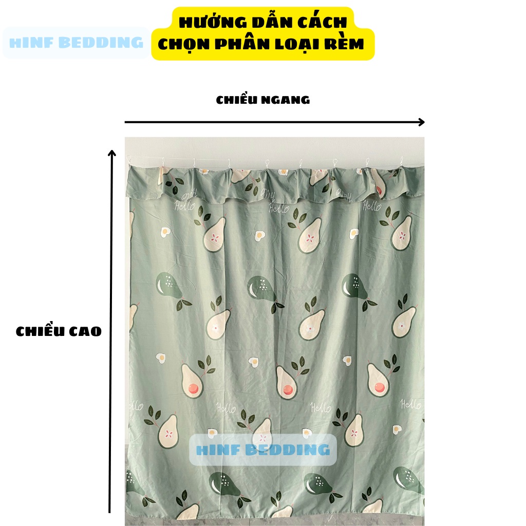 Rèm ngăn phòng, che gác lửng vải poly có sẵn móc treo giá rẻ nhiều họa tiết dễ thương