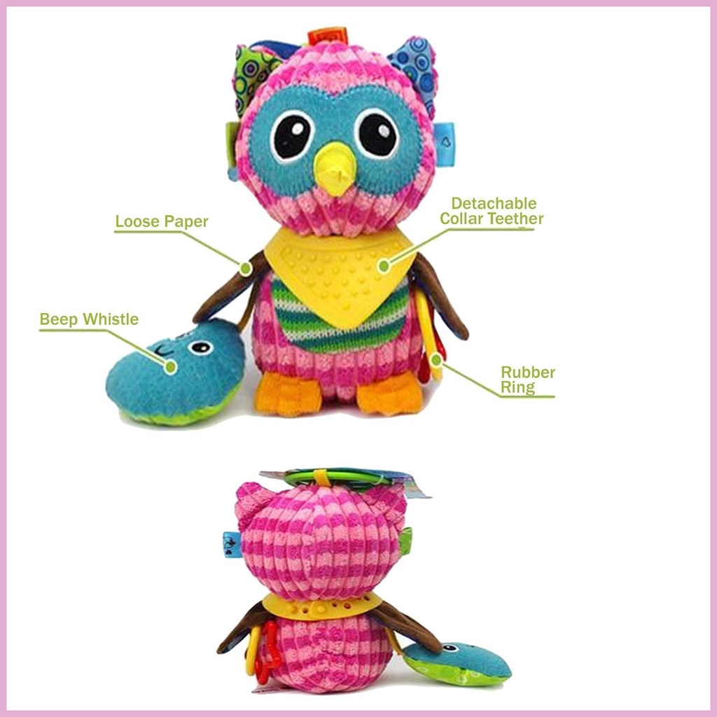 Đồ Chơi Lục Lạc Mềm Mại Hình Chim Cú Nhiều Màu Phát Ra Âm Thanh Vui Nhộn Cho Bé