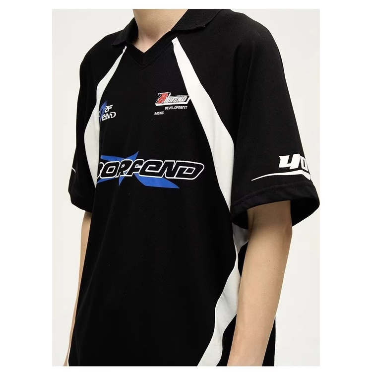 Áo polo Tay Ngắn Dáng Rộng Phong Cách Đường Phố Âu Mỹ Thời Trang Mùa Hè Cho Nam