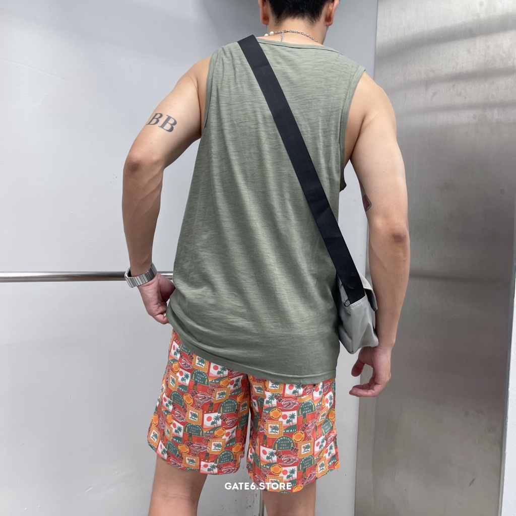 Quần bơi Nam BT Hawaii quần short đi biển swimwear 2 lớp chống nước có lót lưới in họa tiết Hàn - GATE6 - 4991