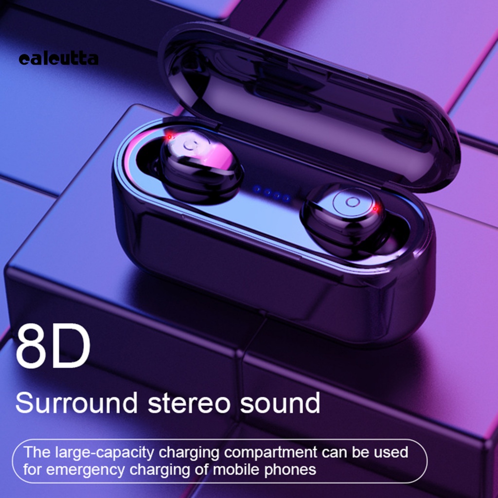 1 Cặp Tai Nghe Nhét Tai Không Dây F9 Bluetooth 5.0 Âm Thanh Nổi Bằng Nhựa ABS Chống Thấm Nước