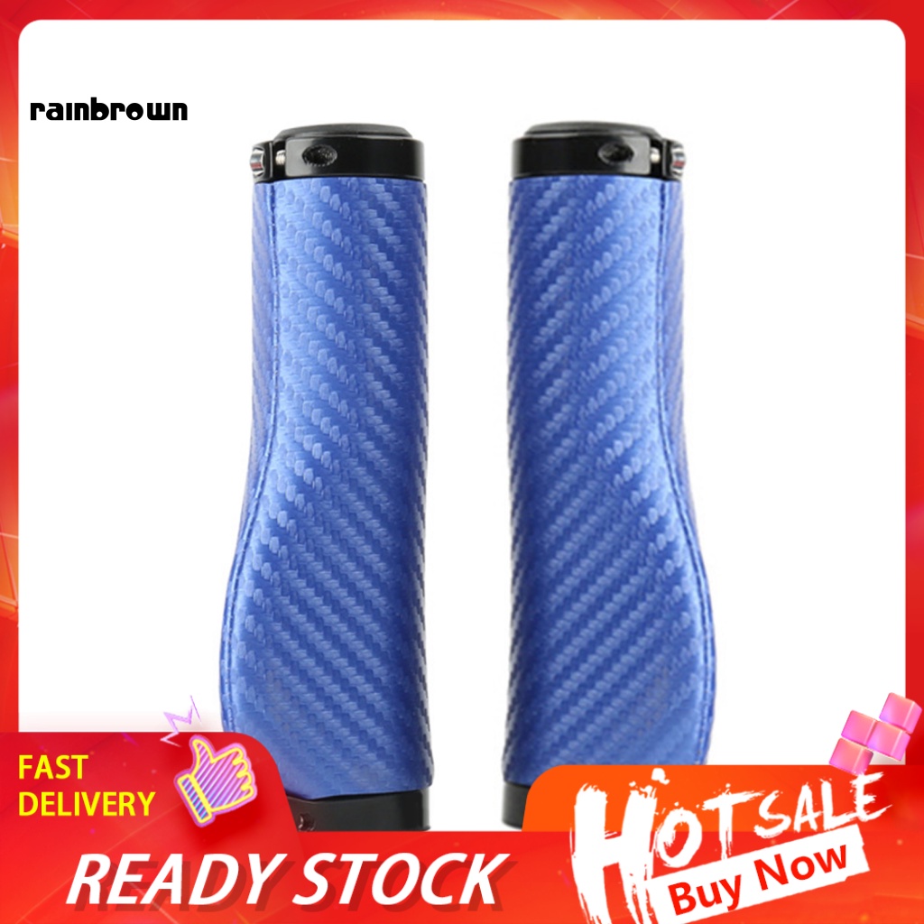 1 Bộ Vỏ Bọc Tay Lái Xe Đạp Giả Da Chống Bụi &amp; Trượt In Họa Tiết Carbon