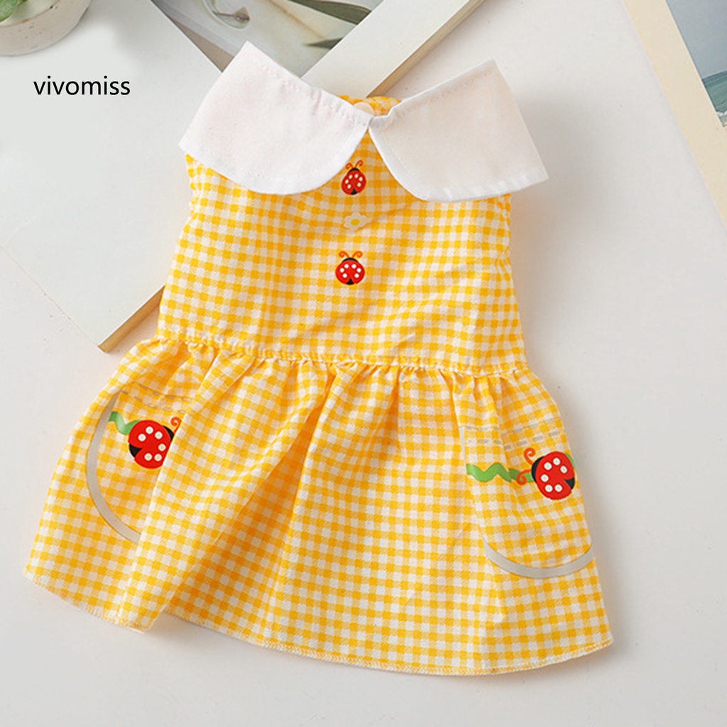 Đầm Công Chúa Họa Tiết Sọc Caro Thời Trang Mùa Hè Xinh Xắn Cho Thú Cưng