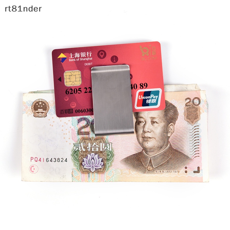 Rt Kẹp Giữ Tiền / Thẻ Hai Mặt Bằng Thép Không Gỉ Mỏng