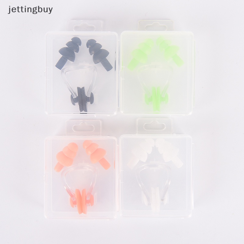 1 Bộ Kẹp Mũi + Bịt Tai Bằng Silicon Mềm Chống Nước Dùng Khi Bơi Lội