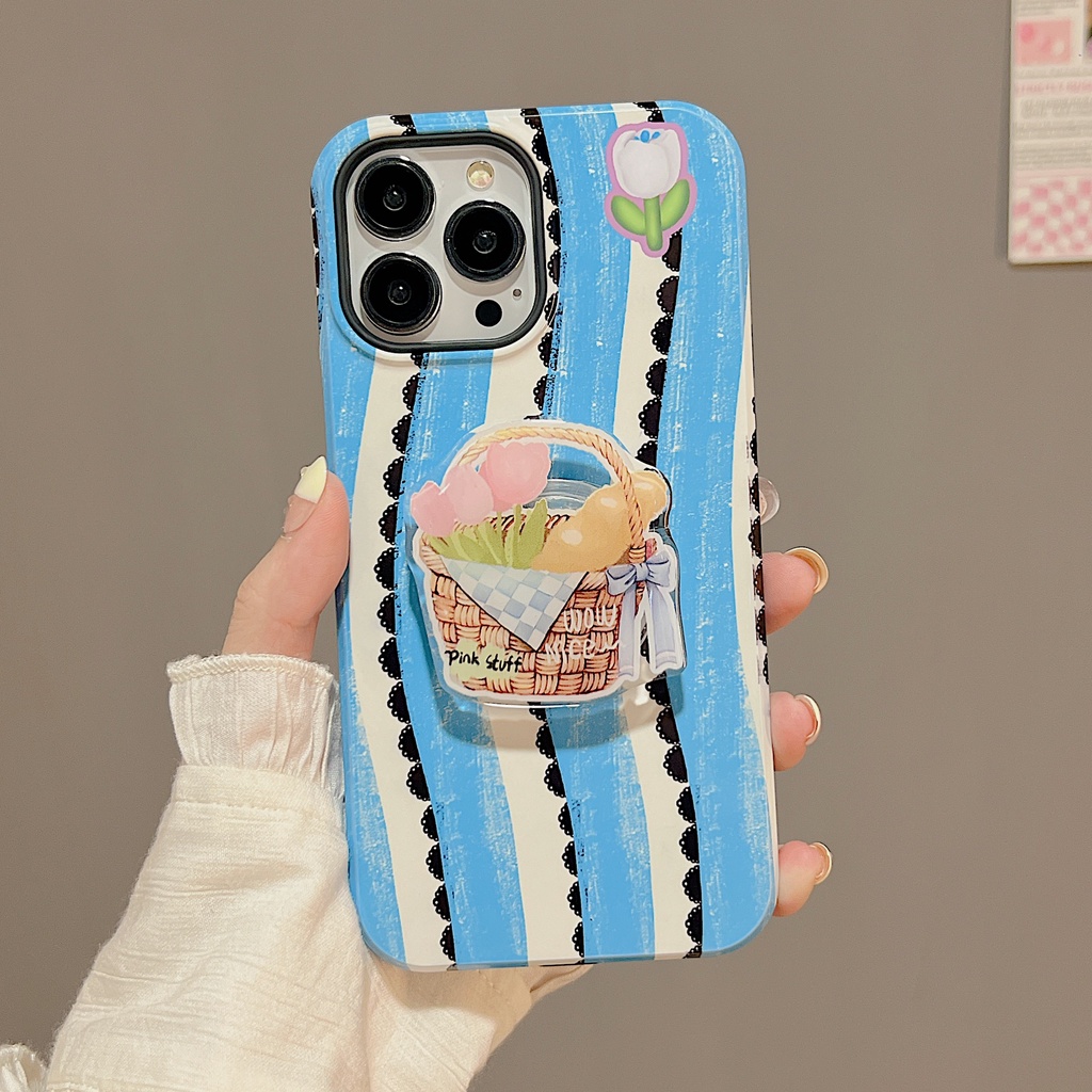 Ốp Điện Thoại PC Cứng Chống Sốc Họa Tiết Hoa Kèm Giá Đỡ Cho iPhone 11 13 12 14 Pro Max