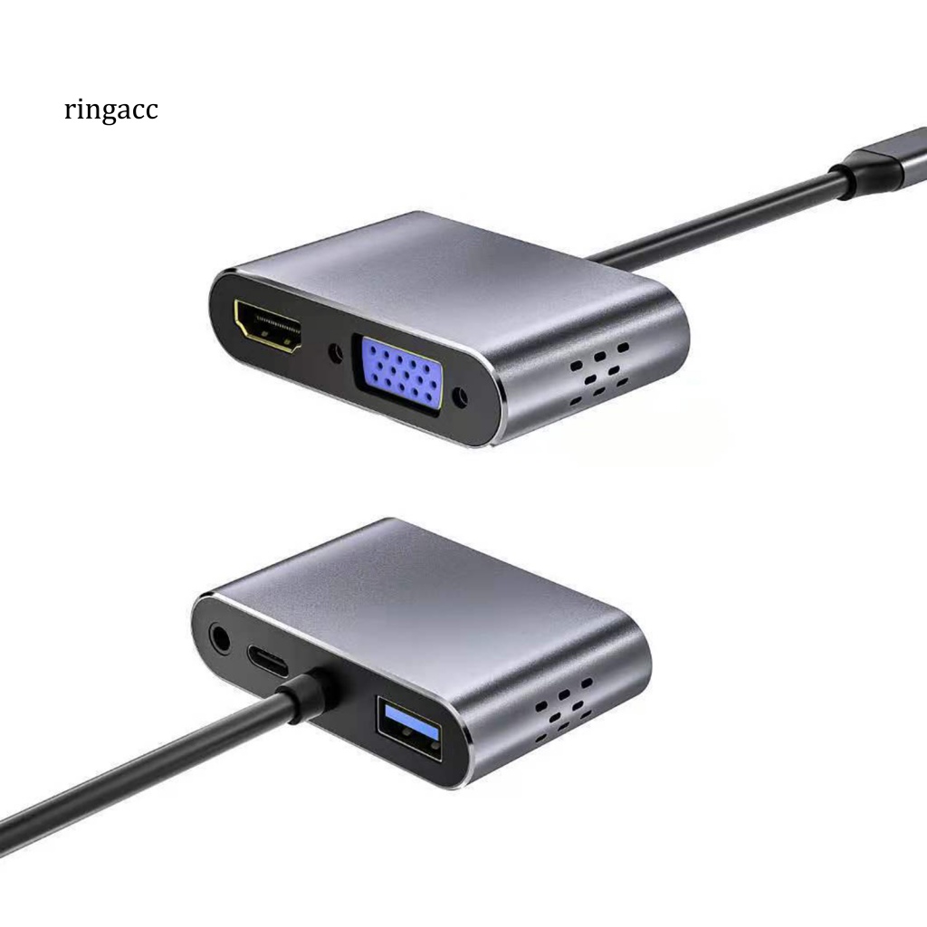 Bộ Chuyển Đổi Giao Diện RGA 5 Trong 1 Type-C Sang VGA PD USB3.0 Cho Laptop