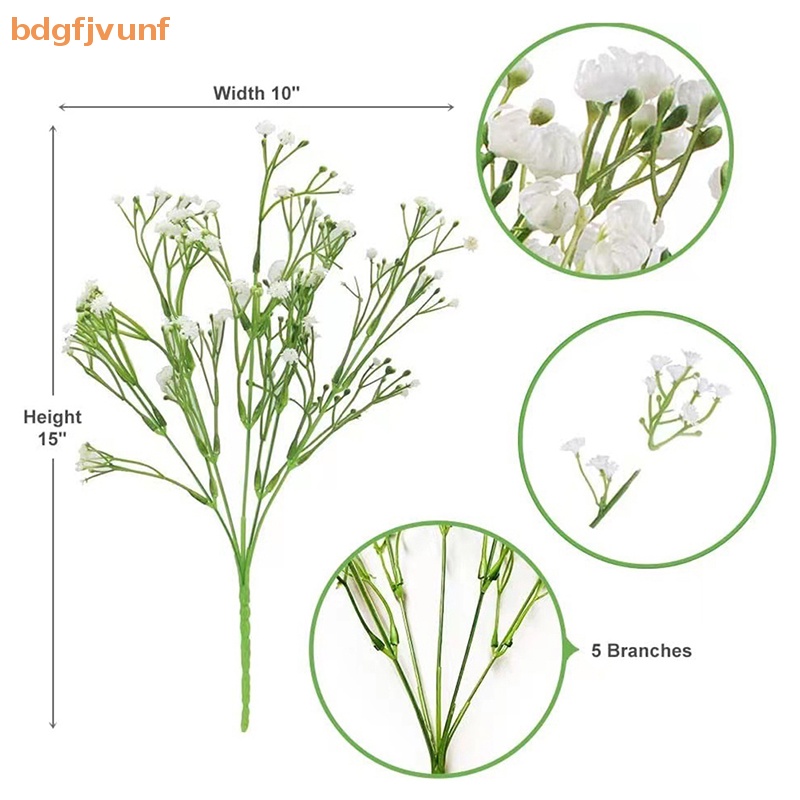 Bó Hoa Gypsophila Màu Trắng 15inch Bằng Nhựa Dùng Trang Trí Tiệc Cưới DIY