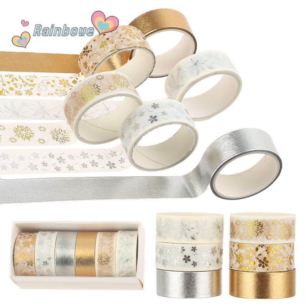 Set 6 Cuộn Băng Dính Màu Đồng Trang Trí Đa Dụng