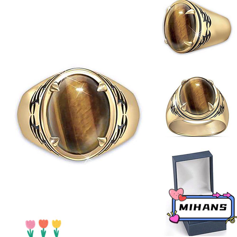 Nhẫn Nam MIH|Mắt Hổ Trang Trí Đám Cưới Phong Cách Vintage Đẹp Mắt