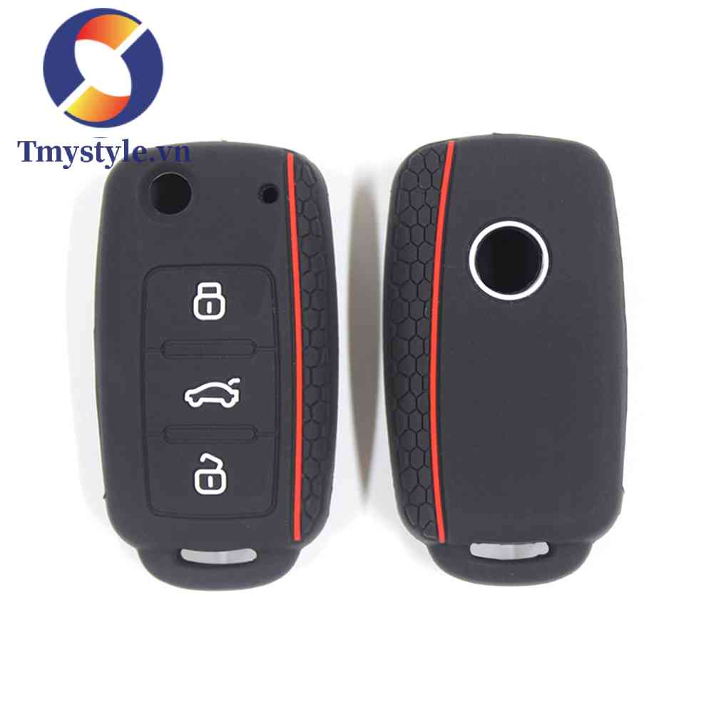 Vỏ Silicone Bảo Vệ Chìa Khóa Điều Khiển Từ Xa Cho Xe Hơi VW POLO Bora Beetle Tiguan Passat Golf Jetta Eos For SKODA Fabia Octavia Superb