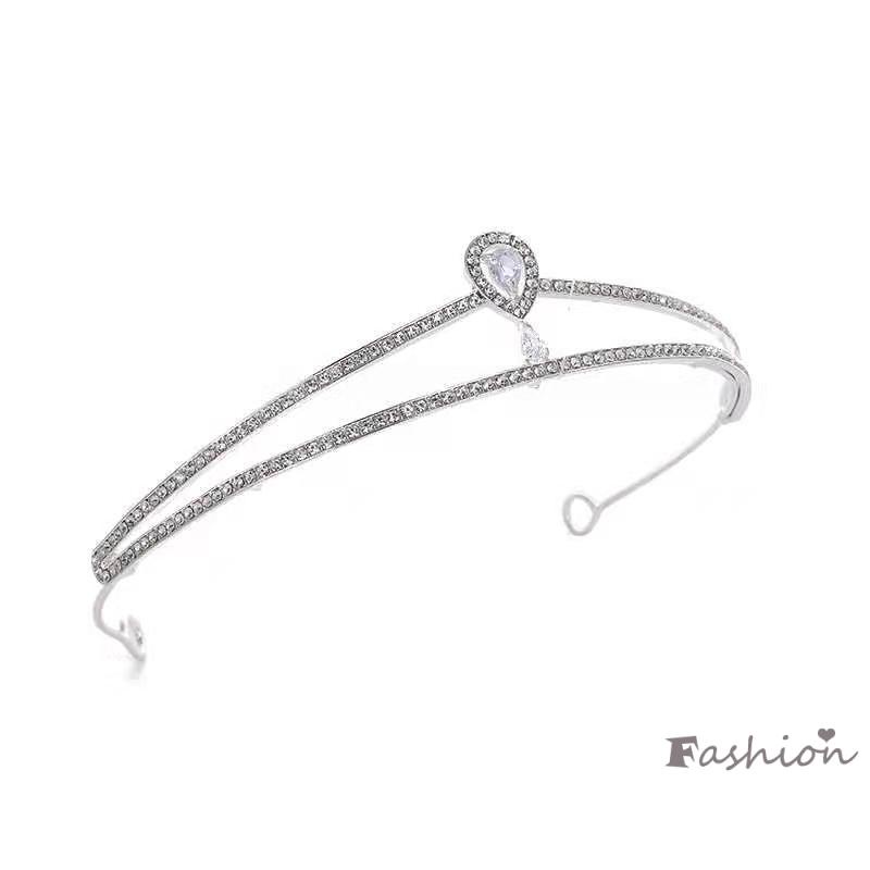 Vương Miện Cài Tóc Đính Đá zircon Màu Bạc Phụ Kiện Chụp Ảnh Cưới / Tiệc Tùng / Chụp Ảnh Hàng Mới