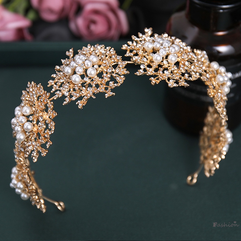 Vương Miện Đội Đầu Đính Ngọc Trai Giả Dễ Thương