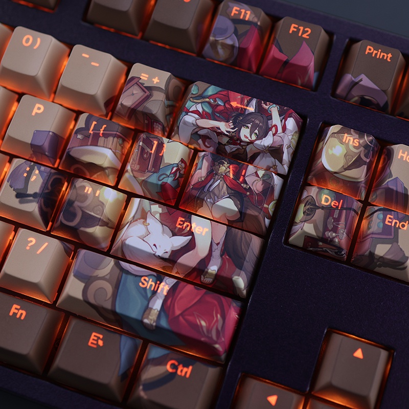 Tingyun Keycaps Cherry Profile Honkai Star Rail Anime PBT Dye Sub Cơ Keycap
