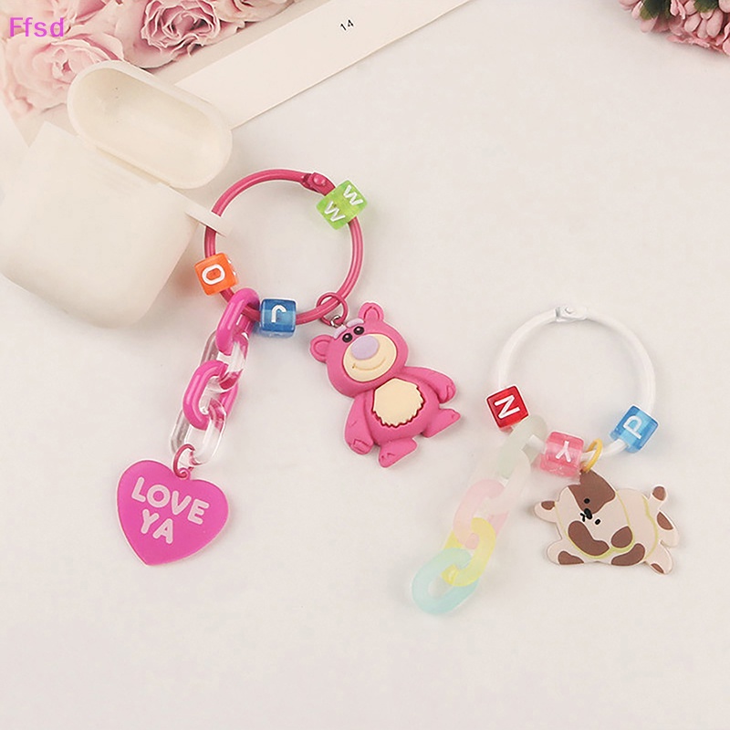 {Ffsd} Móc Khóa Trang Trí Túi Xách / Móc Khóa Hình Gấu / Dâu Tây Hoạt Hình Đáng Yêu