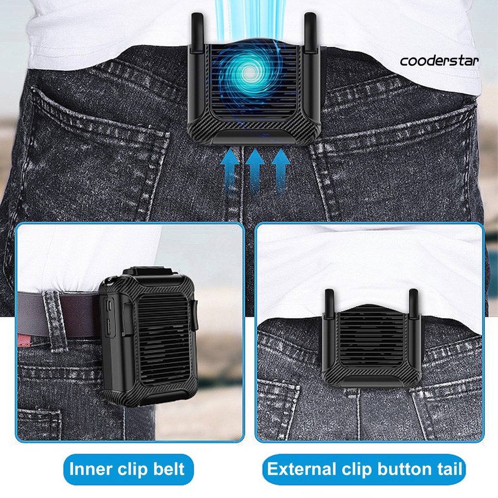 1 Bộ Quạt Mini 6000mAh Rảnh Tay 3 Tốc Độ Gió Mạnh Sạc USB