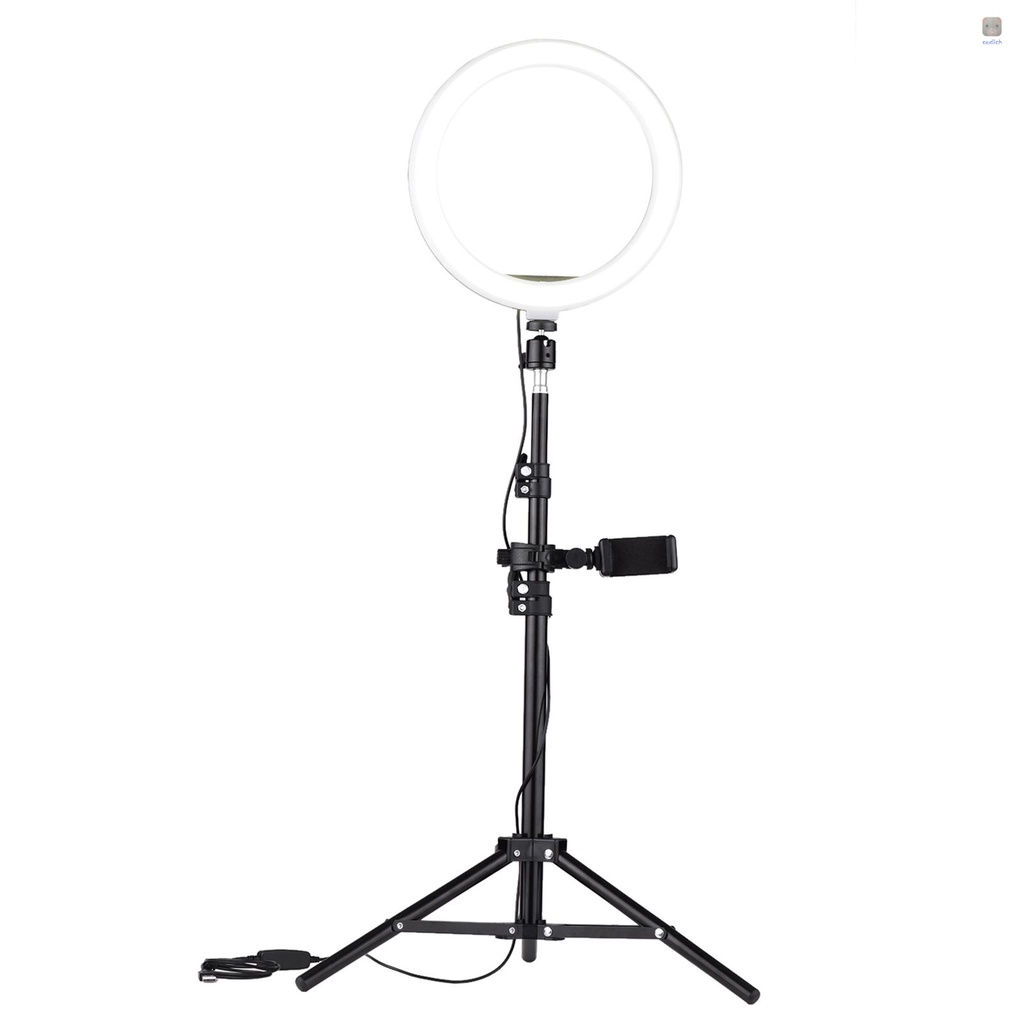 Đèn LED Andoer 10 Inch 3 Chế Độ 3200-5600K Cổng USB Kèm Giá Đỡ Điện Thoại Điều Khiển Từ Xa Tiện Dụng