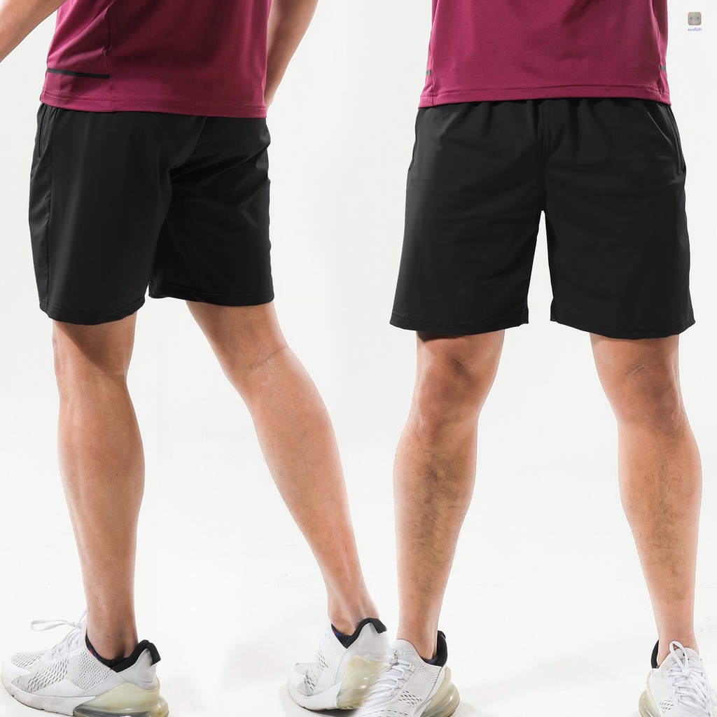 Quần Short Thể Thao Lưng Thun Siêu Nhẹ Phối Túi Khóa Kéo Thời Trang Cho Nam