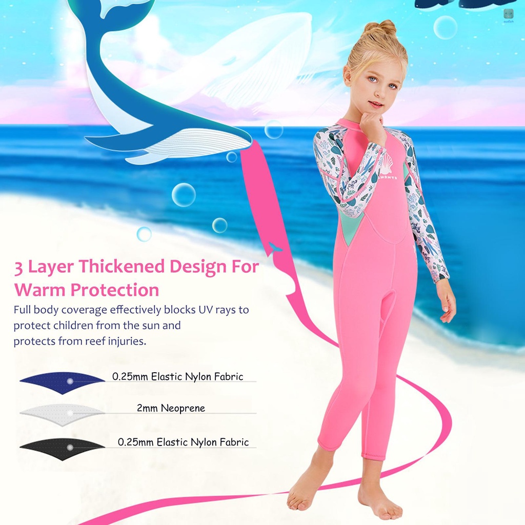 Bộ Đồ Bơi Lặn Một Mảnh Tay Dài Có Khóa Kéo Sau Lưng Khô Nhanh Dành Cho Bạn Gái