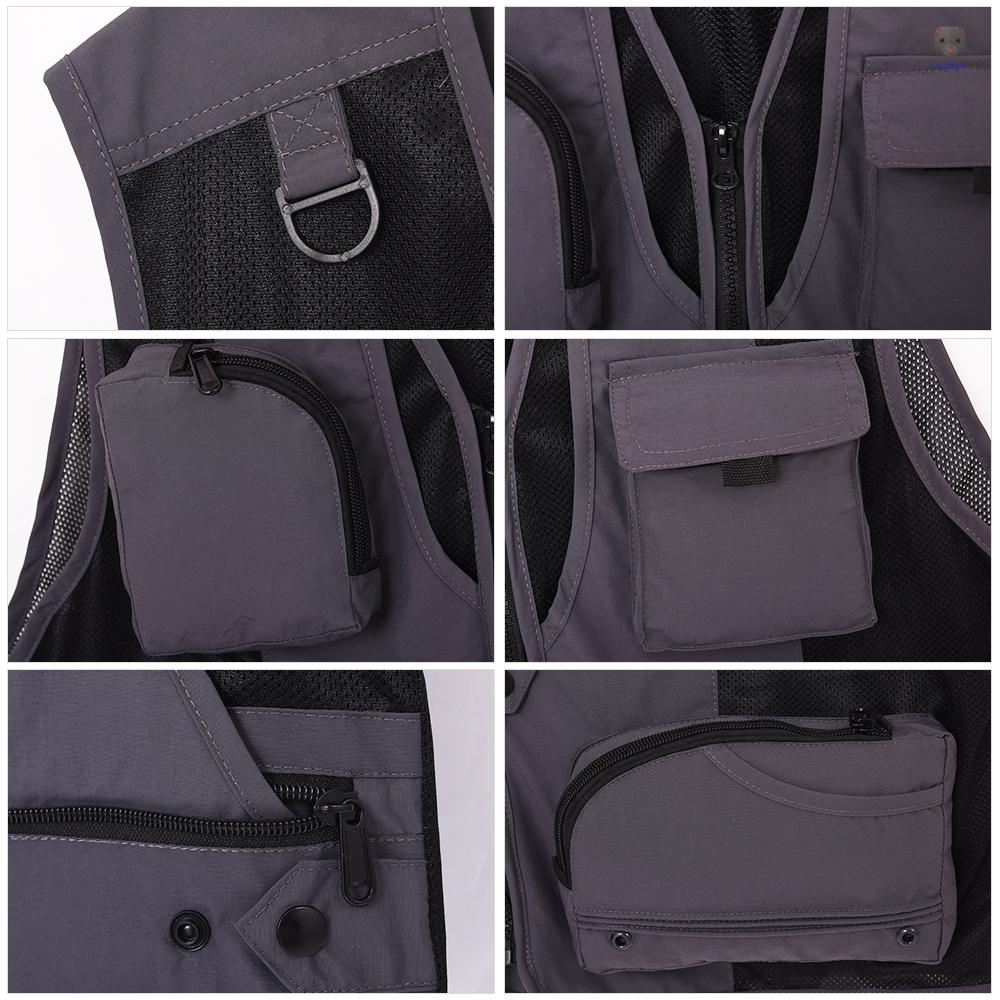 Áo Khoác Câu Cá Không Tay Nhiều Túi Tiện Dụng Dành Cho Nam