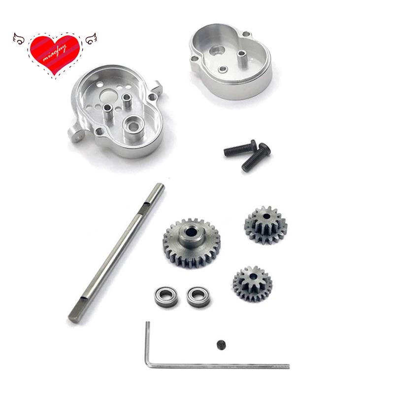 Hộp số hộp số kim loại Hộp số với bánh răng thép cho các bộ phận nâng cấp ô tô WPL D12 1 '10 RC,Silver
