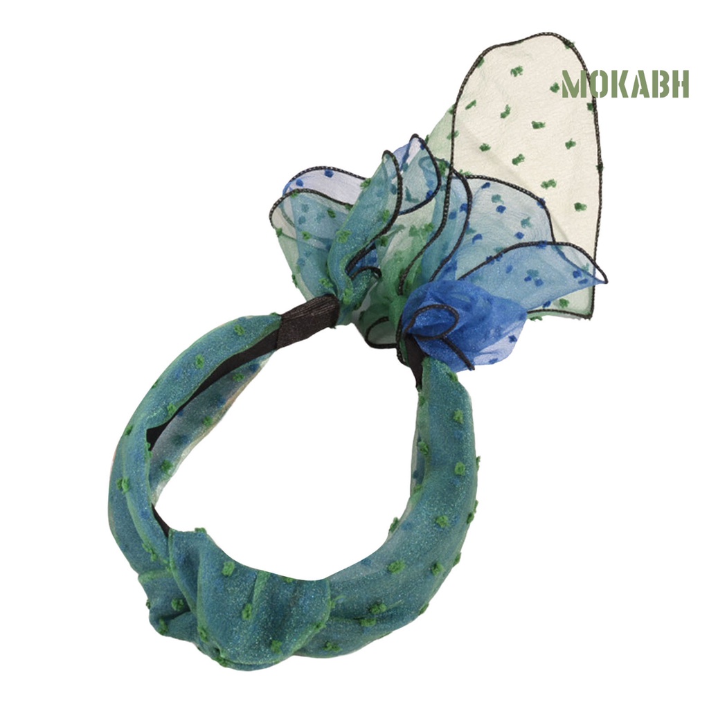 Băng Đô Vải Mềm Mại Bản Rộng Chống Trượt Màu Tương Phản Phong Cách Cổ Điển Dành Cho Bạn Nữ