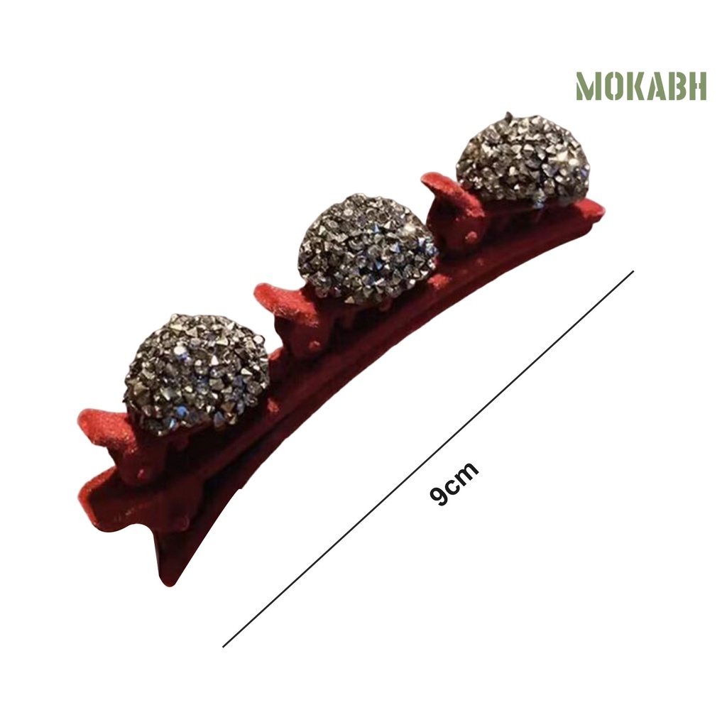 Kẹp Tóc Hai Lớp Đính Đá Hình Trái Tim Thanh Lịch