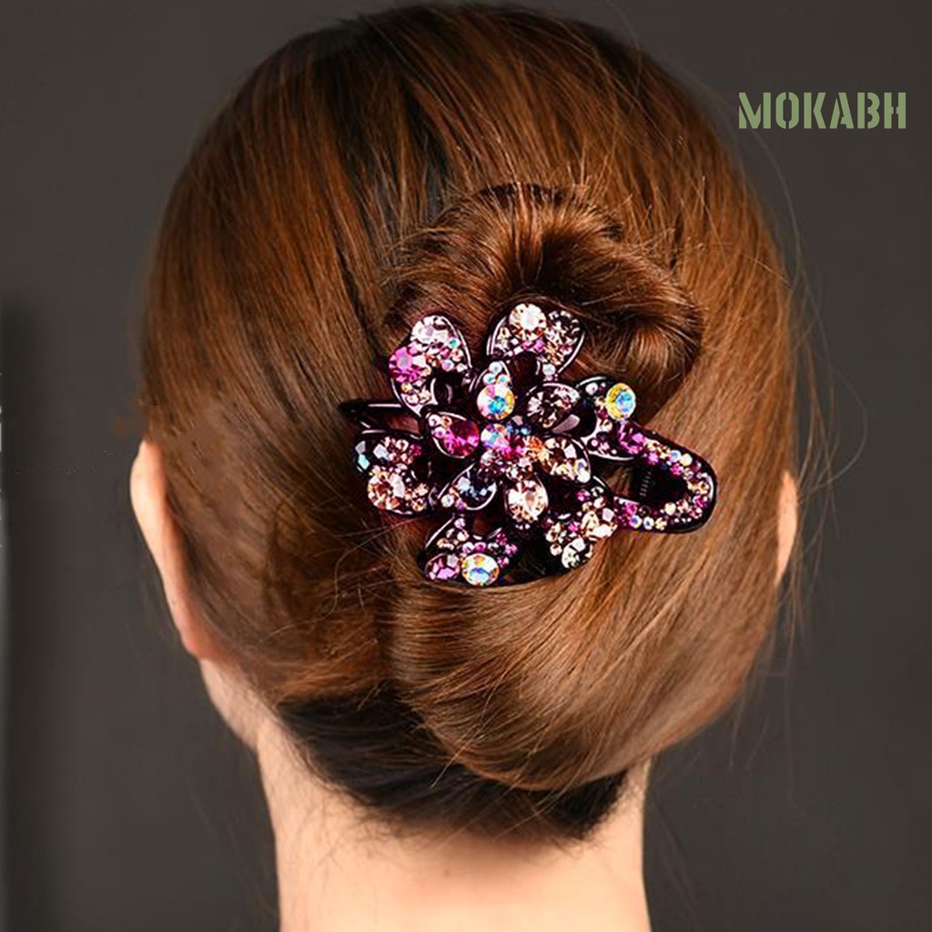 Kẹp Tóc Đính Đá Chống Trượt Bằng Chất Liệu Acrylic Thời Trang Dành Cho Nữ