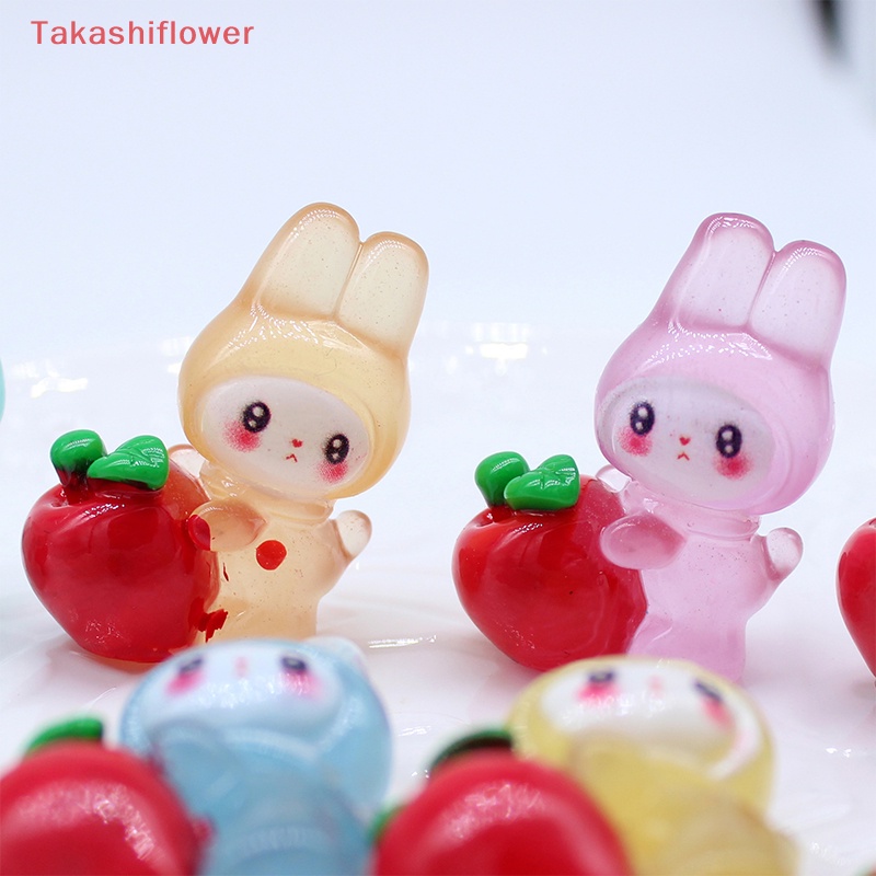 Bộ 2 Đồ trang trí Thỏ Bunny Hoạt Hình Phát Sáng Dùng Trang Trí Tiểu Cảnh