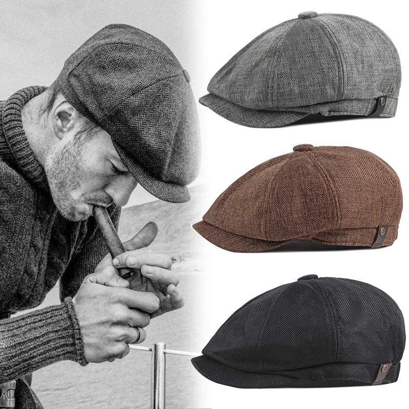 Mũ Beret Cotton Phong Cách Vintage Cho Nam