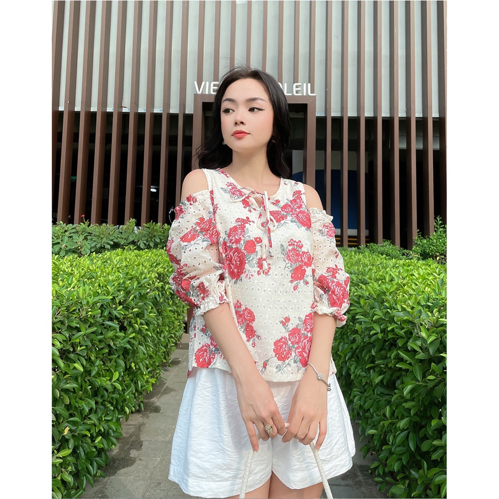 SWANLAKE | Áo Phom A Khoét Vai Vải Cotton Bông - MÃ: A10774LW01