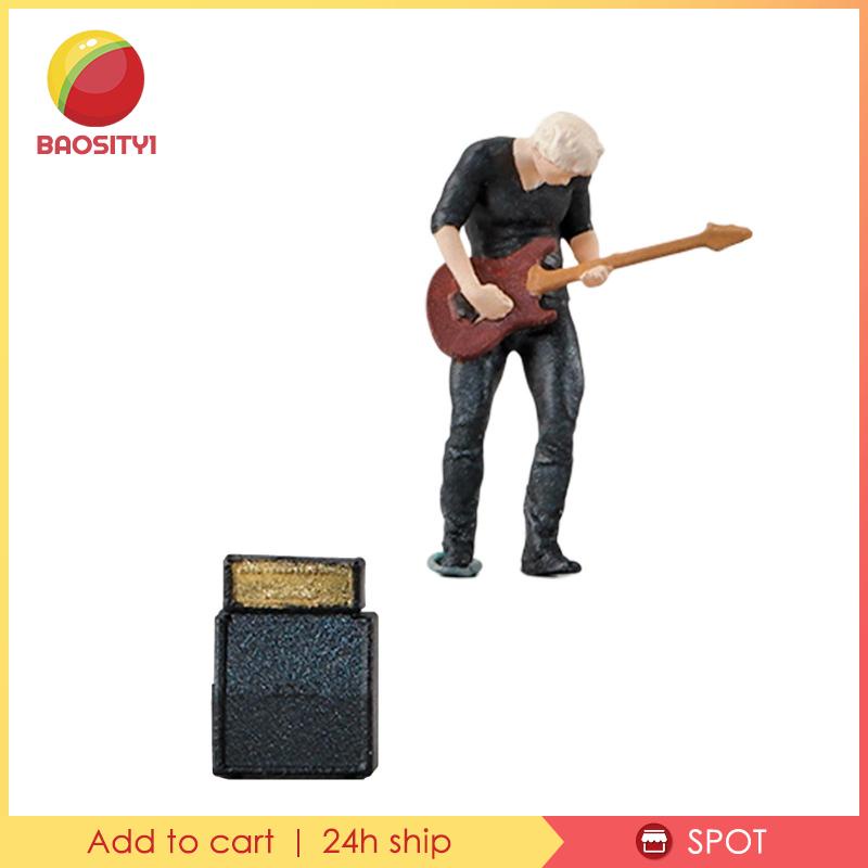 [Baosity1] Tượng Người Chơi Bass Mini Sơn Thủ Công Cho Nhà Sưu Tầm