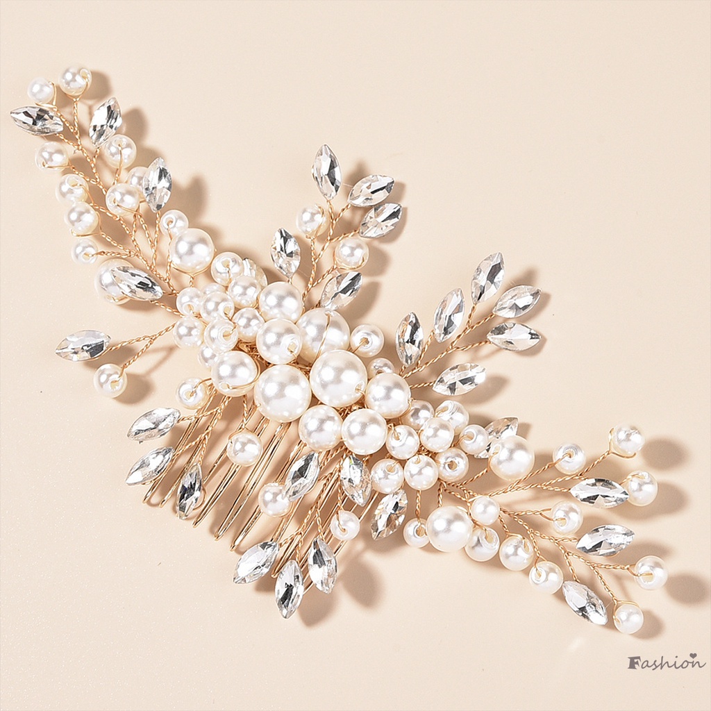 Lược Cài Tóc Đính Đá Và Ngọc Trai Cho Cô Dâu