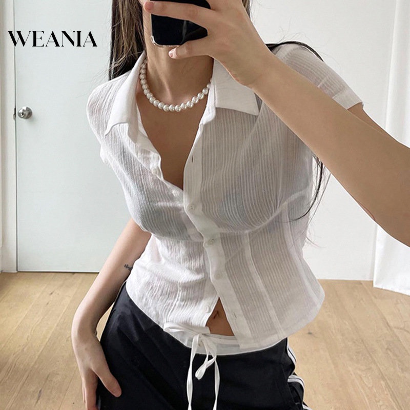 Áo Sơ Mi Vải Jacquard Mỏng Dáng Ôm Thời Trang Nữ Sành Điệu