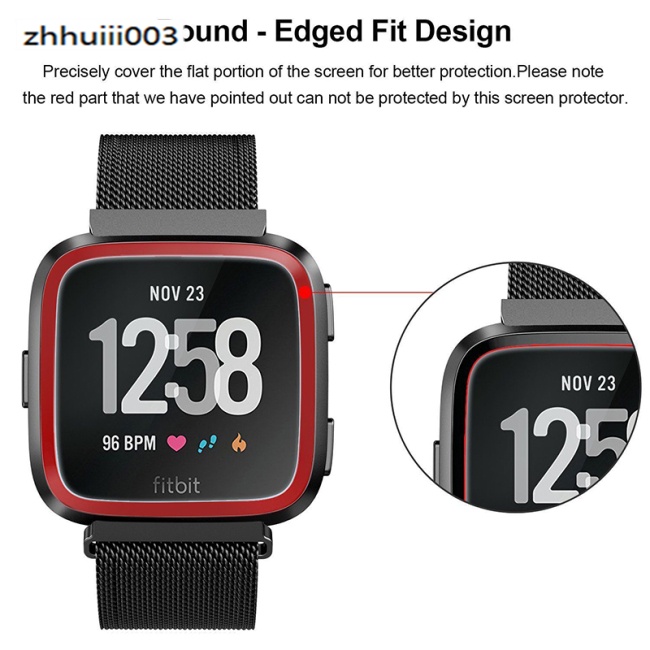 Set 1 / 2 Kính Cường Lực Siêu Mỏng Bảo Vệ Màn Hình Cho Đồng Hồ Thông Minh Fitbit Versa